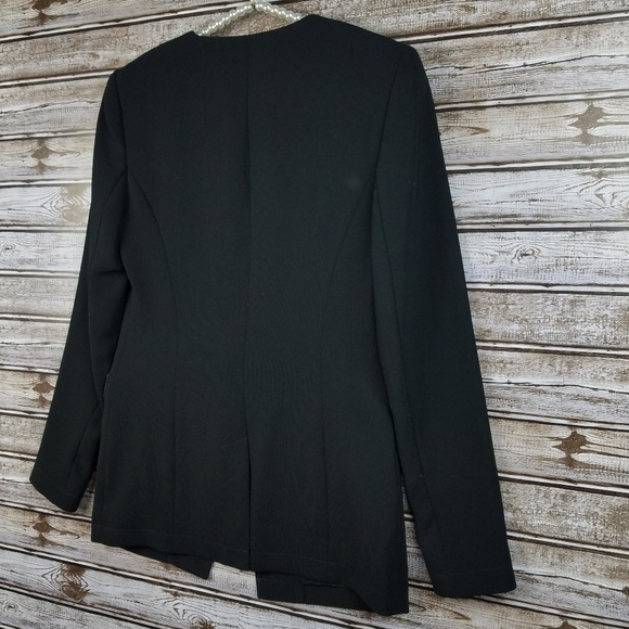 Robbi Nikki dress jacket blazer faux leather trim - Picture 6 of 6